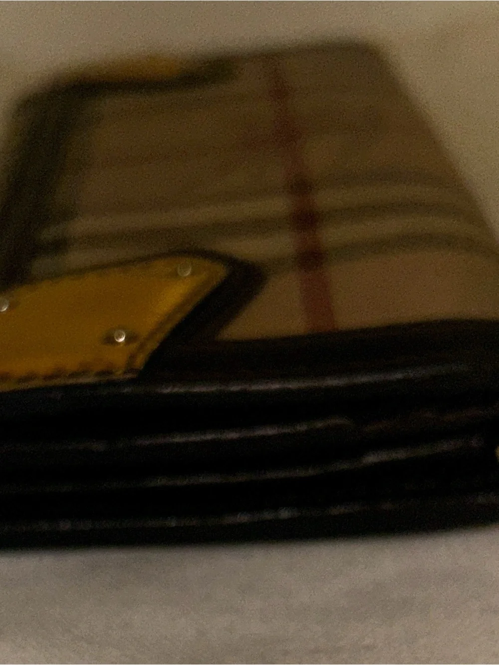 Burberry Beige Plaid Wallet with Black Trim and Gold Accents - Picture 7 of 8